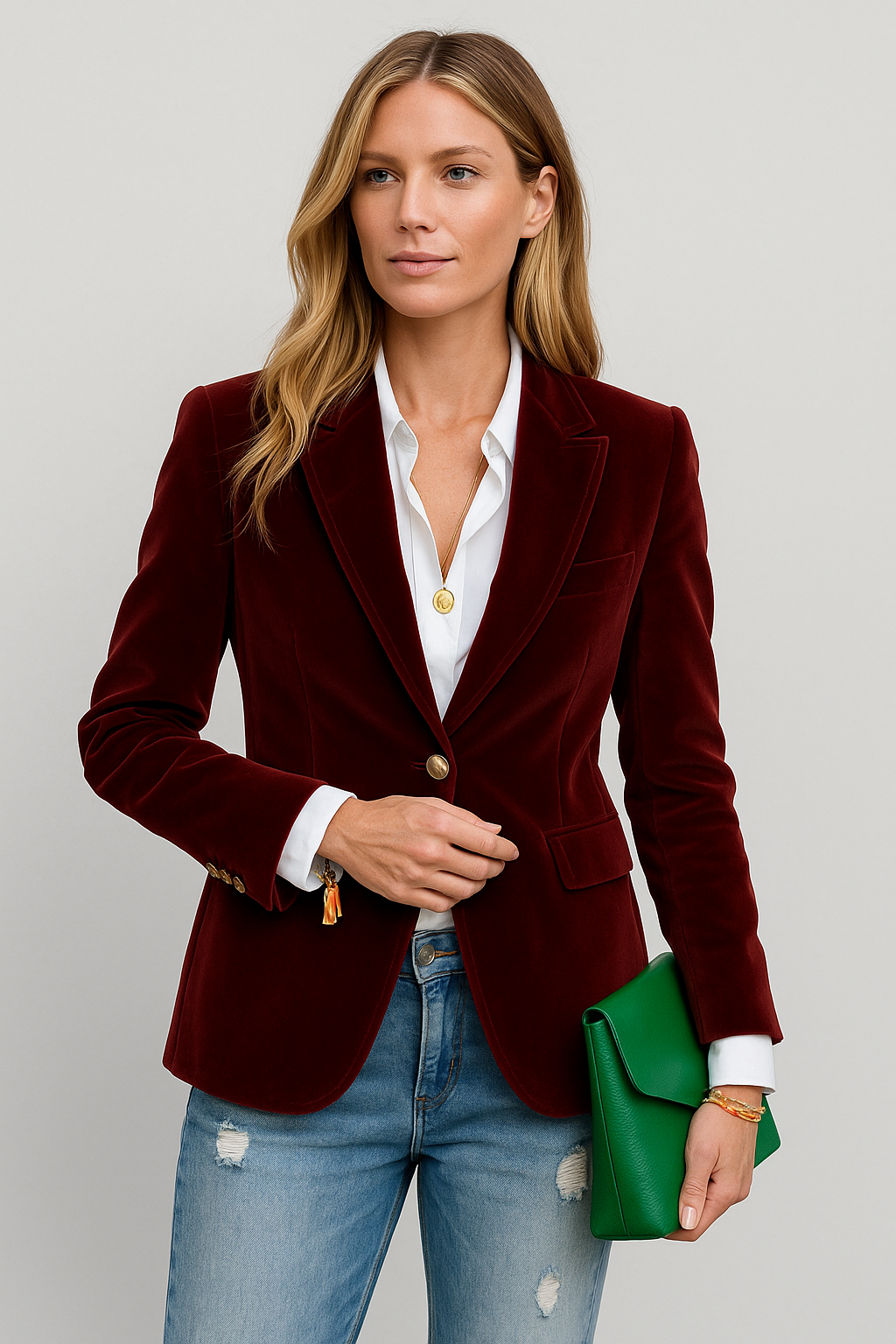 Blazer in velluto alla moda da donna