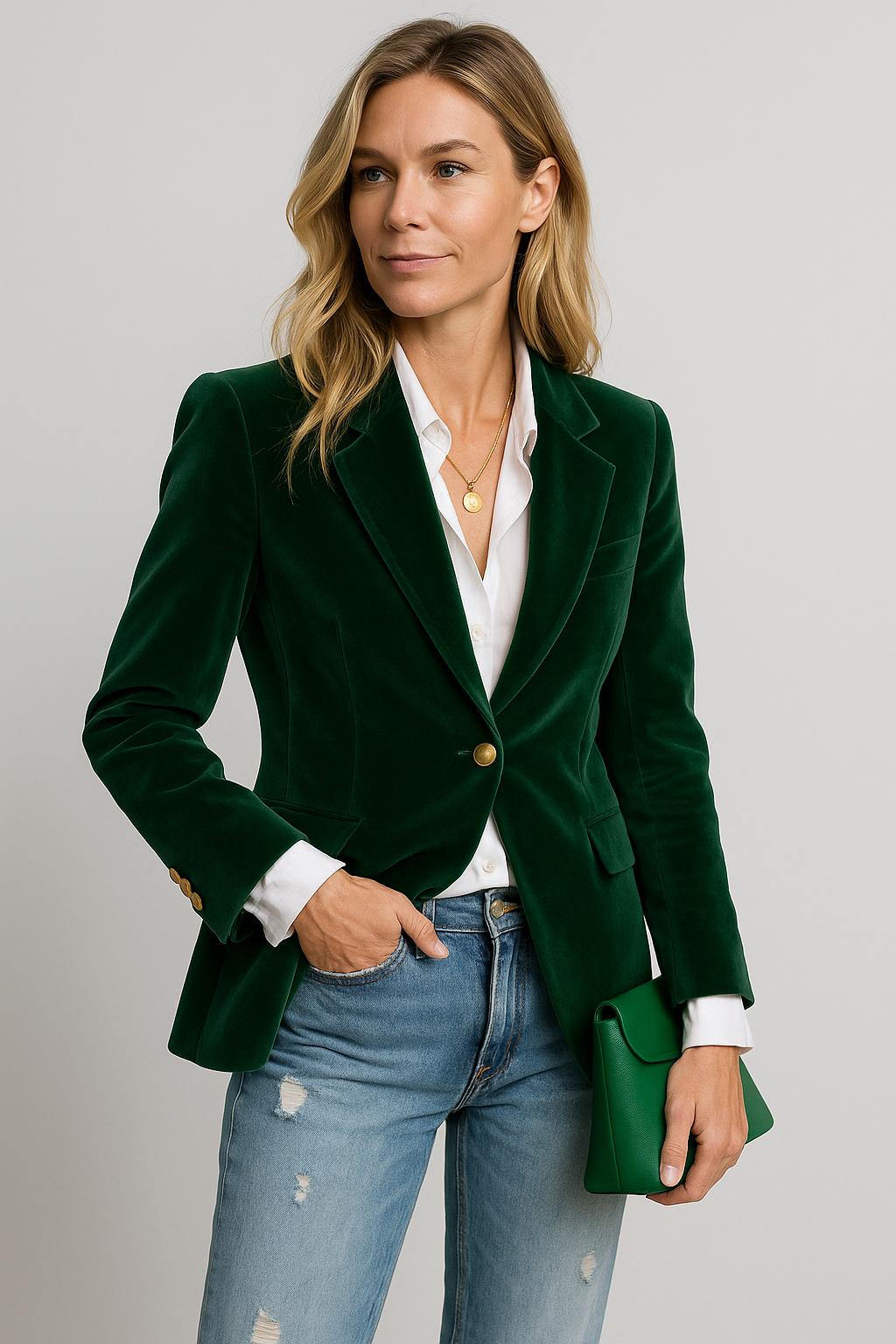 Blazer in velluto alla moda da donna