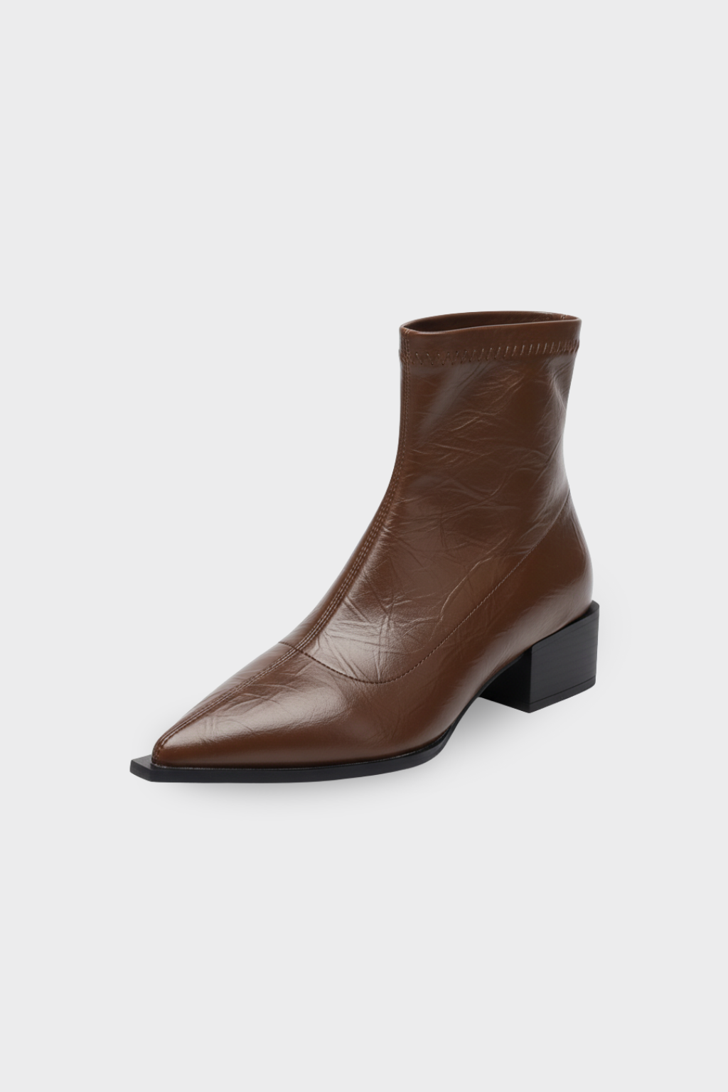 Ghete cu vârf ascuțit, toc mic bloc, slip-on pentru femei